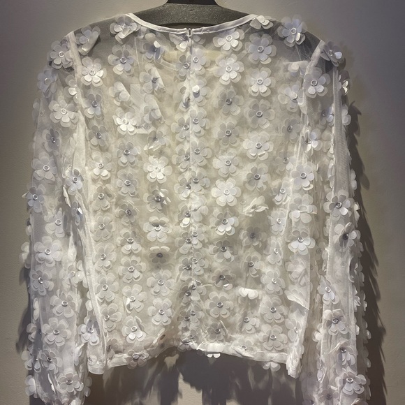 Sheer Blouse with Flowers - Picture 4 of 4